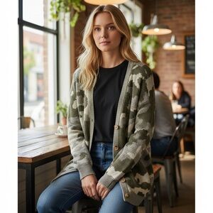 Lucky Brand Camo Cardigan